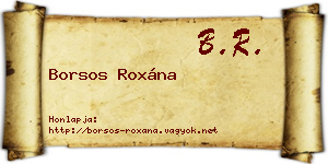 Borsos Roxána névjegykártya