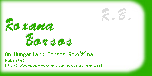 roxana borsos business card